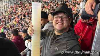 Liverpool fans clean up! Supporters  'cover the cost of their trip' to Austria by hoovering up plastic cups - worth £2.50 each when returned to the bar - in huge beer snakes