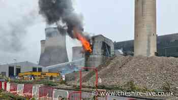 Live Fiddlers Ferry power station fire updates as road shut