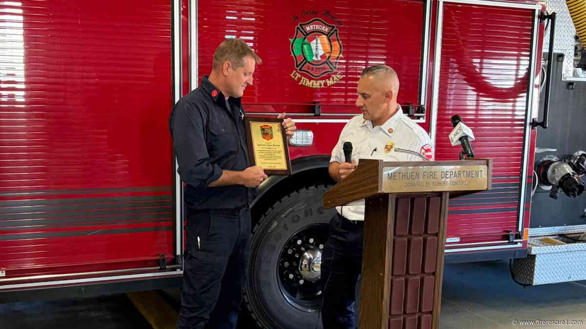 Off-duty Mass. firefighter honored for saving man’s life during 5-alarm fire