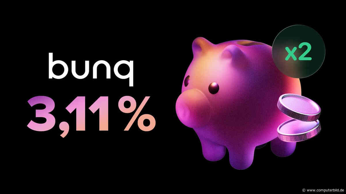 Bunq erhöht Tagesgeld-Zins auf 3,11 Prozent und bietet Gewinnchance