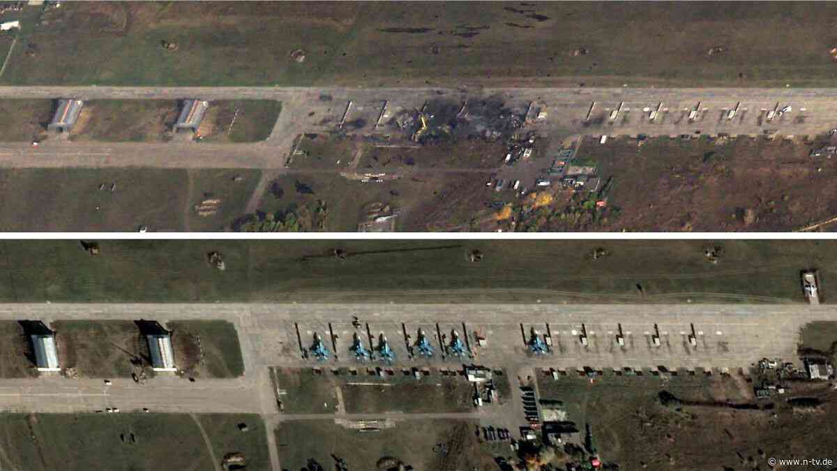 Satellitenbilder zeigen Schäden: Kiew: Sechs russische Jagdbomber auf Flugplatz angegriffen