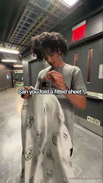 any tips on how to fold a fitted sheet? 👀 #brooklynnets #nba #funny