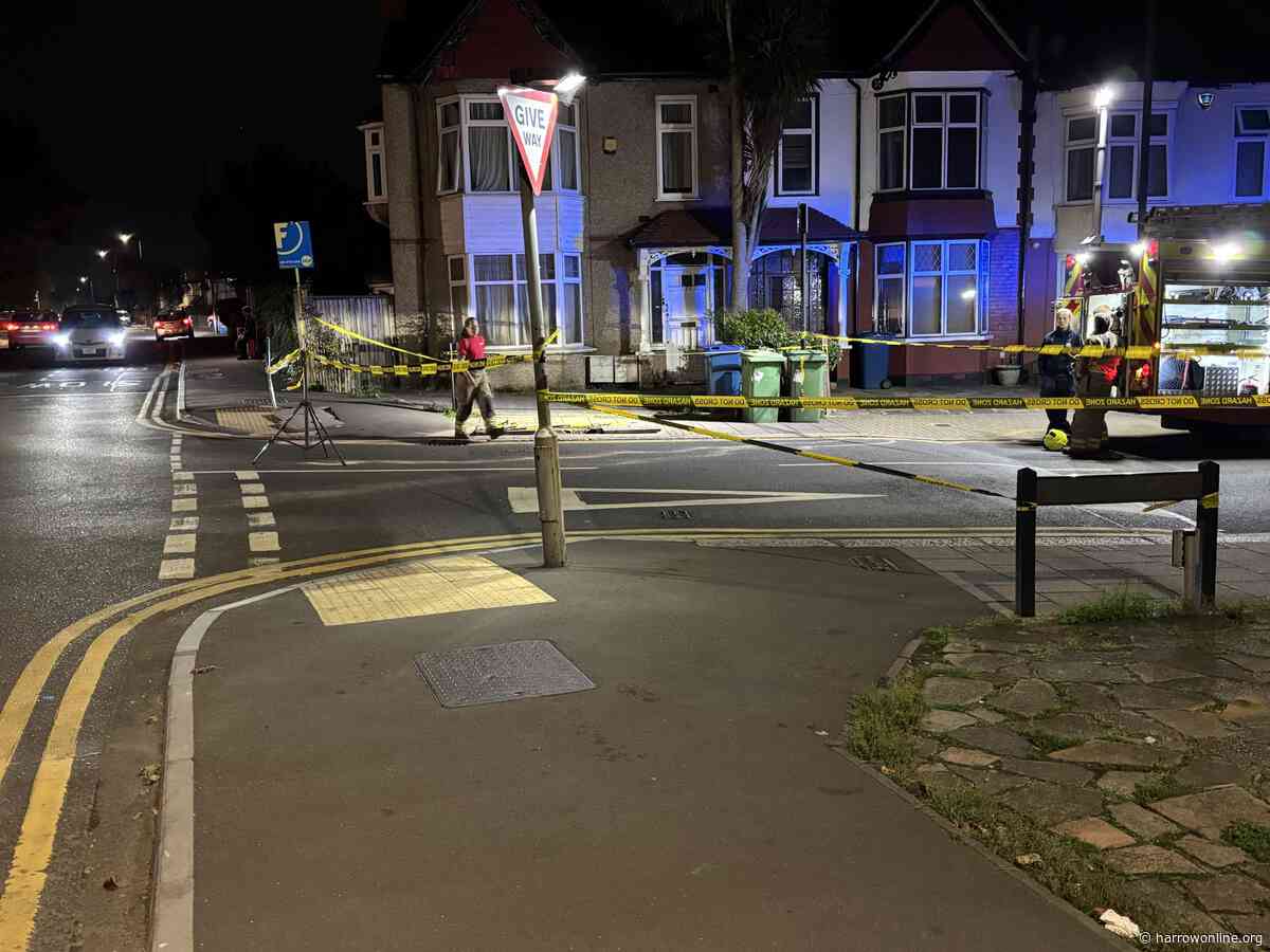 Firefighters cordon off Wealdstone road after smoke reported from manhole