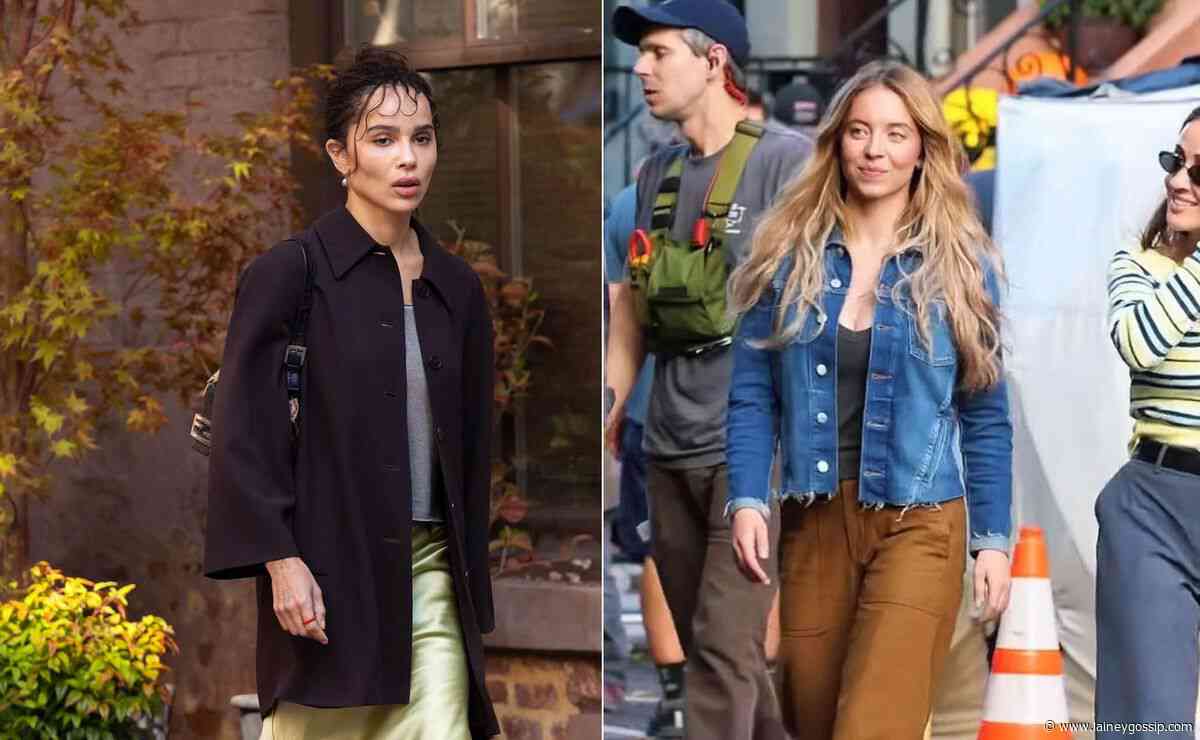 Sydney and Zoe on set