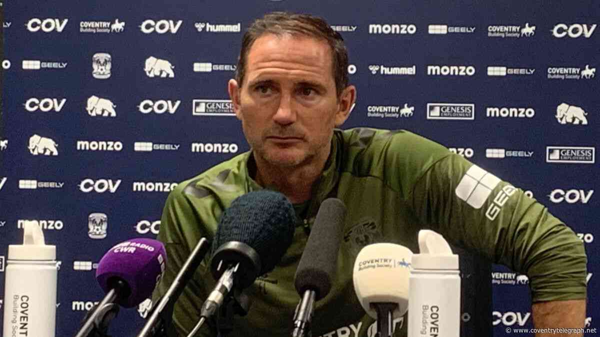 Pressure, De Zerbi and 'clear' analysis - inside Frank Lampard's Coventry City press conference