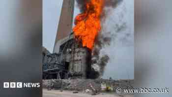 Large fire at former power station