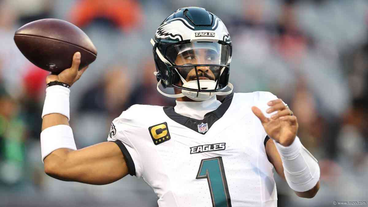 Eagles QB Hurts ruled out vs. Panthers with blood clot in calf