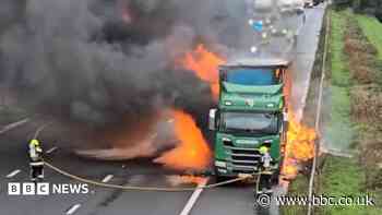 Drivers face severe delays after lorry fire