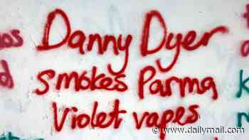 Graffiti artist arrested for daubing celebrity-inspired messages on walls including 'Danny Dyer smokes Parma Violet Vapes'