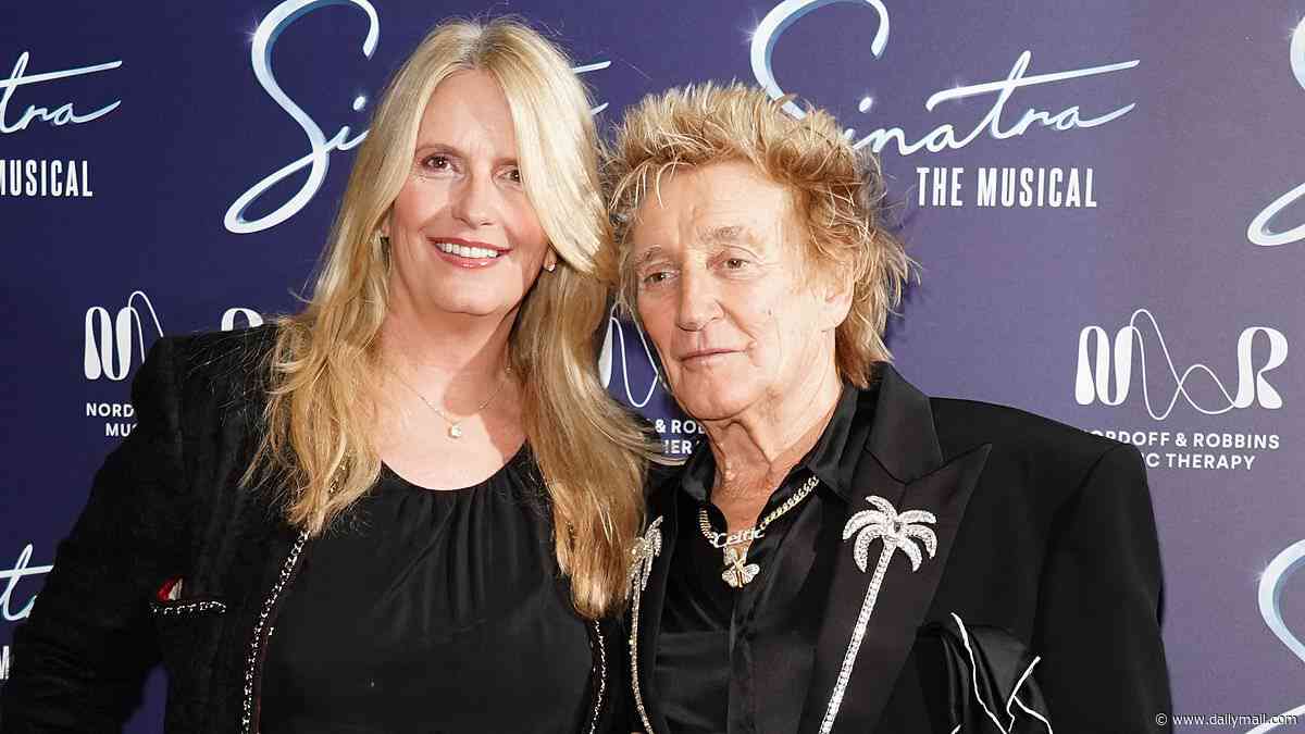 Sir Rod Stewart, 81, and wife Penny Lancaster, 55, enjoy Sinatra The Musical gala night after he announced his retirement from the stage