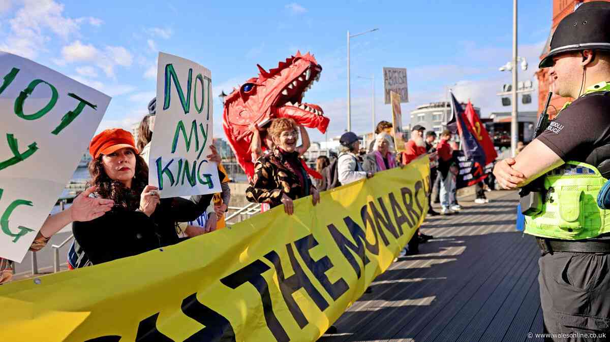 Protesters greet King Charles at official opening of Senedd with chants of 'Not My King'