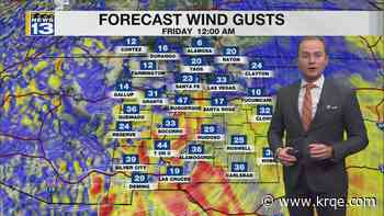 High winds tonight will gradually die down Friday across New Mexico
