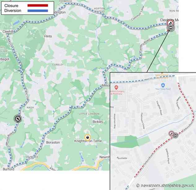 Tenbury Road in Cleobury Mortimer to be resurfaced