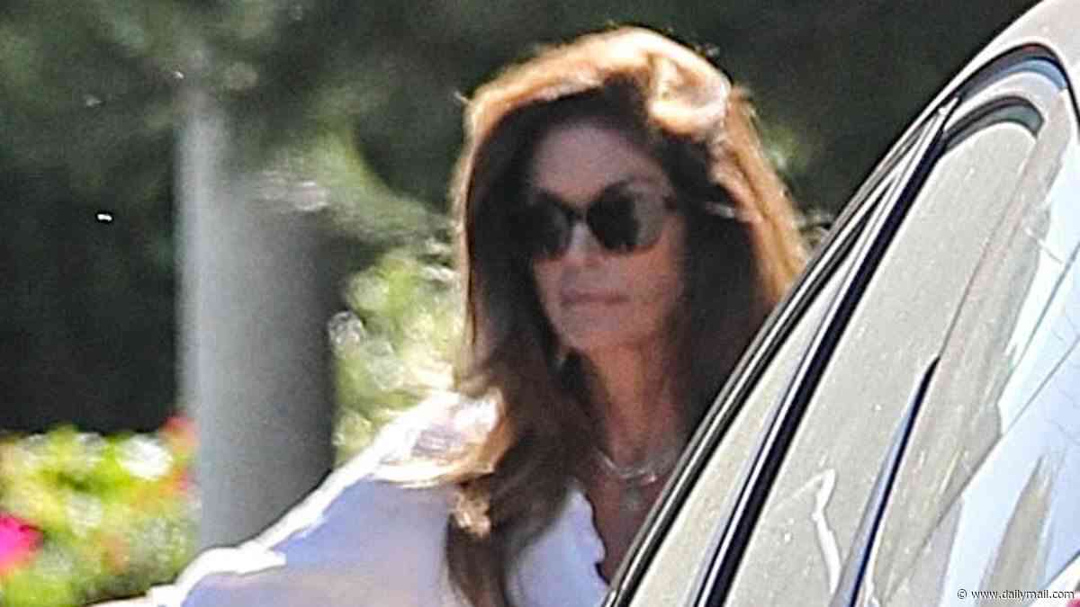Cindy Crawford is seen leaving grieving daughter Kaia Gerber's place before trip to late son Presley's home