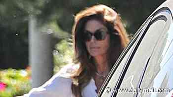 Cindy Crawford is seen leaving grieving daughter Kaia Gerber's place before trip to late son Presley's home