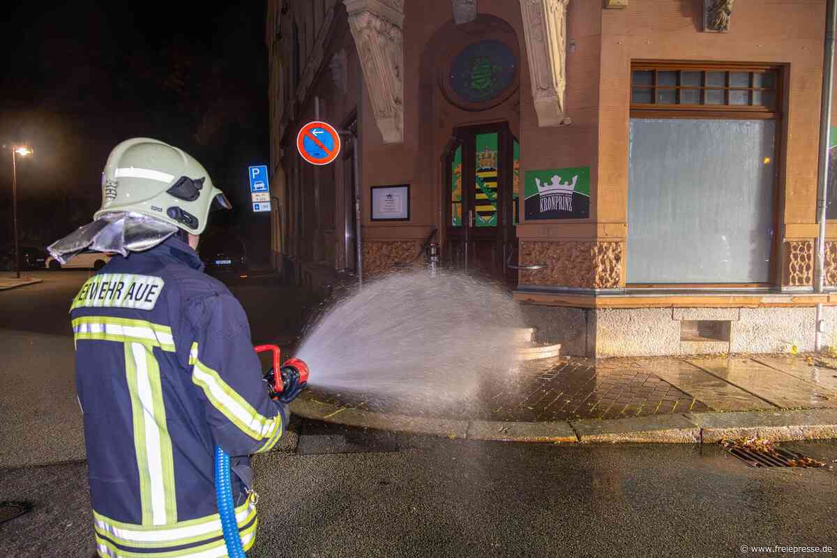 Polizei- und Feuerwehreinsatz am Bürgerbüro der „Freien Sachsen“ in Aue