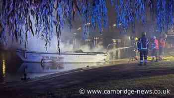 Boat goes up in flames in Peterborough city centre