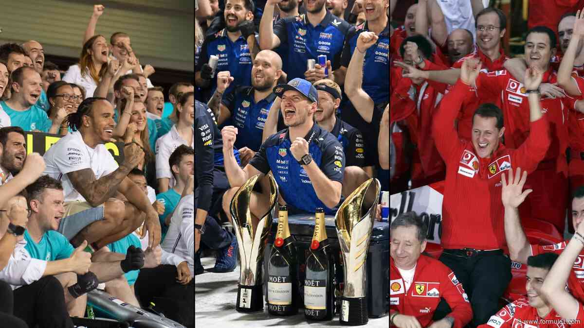 The top 10 driver/team combination wins in F1 history
