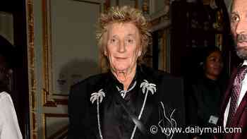 Sir Rod Stewart, 81, says he's feeling 'brilliant' after undergoing heart surgery as he munches on Maltesers following theatre date night with wife Penny Lancaster, 55
