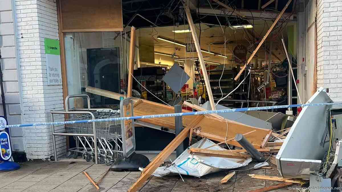 Telehandler used in ATM ram raid as Warwickshire Co-op store left wrecked