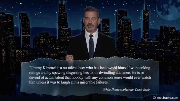 Jimmy Kimmel responds to a White House spokesperson calling him a no-talent loser