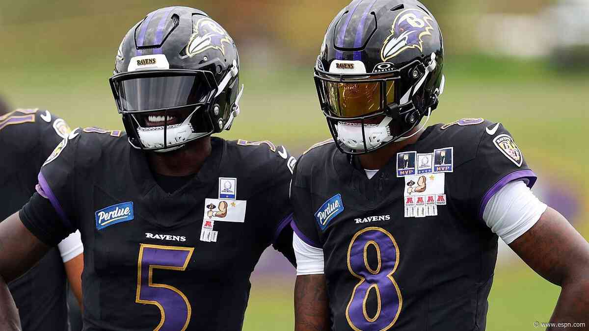 Ravens rule out QB Jackson; Huntley to start against Browns
