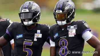 Ravens rule out QB Jackson; Huntley to start against Browns