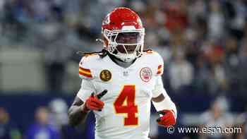 Chiefs WR Rice out Sunday vs. Chargers with hamstring injury