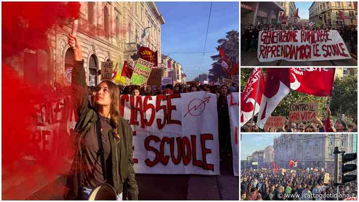 No Meloni Day, oltre 400mila studenti in piazza da Nord a Sud: “Vogliamo più aule e meno bombe”. E avvertono: “La nostra sarà una mobilitazione permanente. Se ci togliete il futuro, vi blocchiamo il presente”