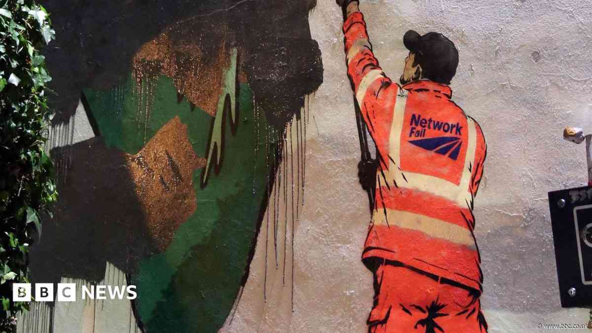 Network Fail mural mocks controversial rail plan