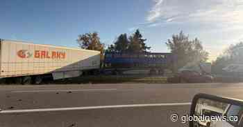 Multi-vehicle crash including double-decker bus closes Highway 99 in Delta