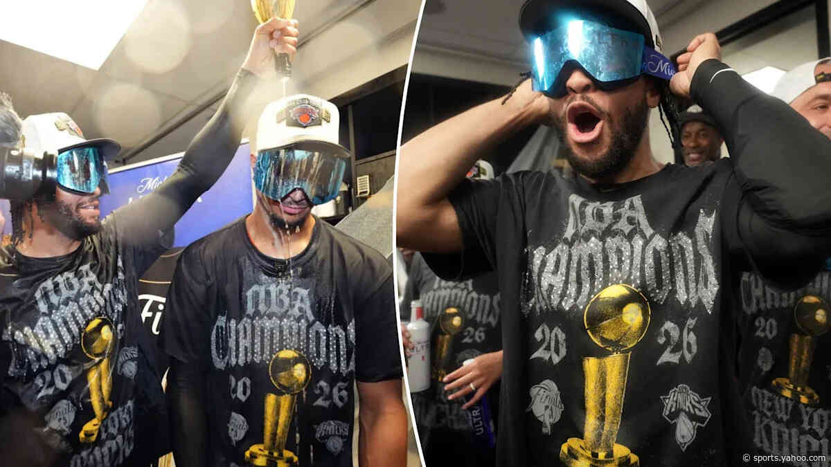 Jalen Brunson is afraid to open the bag with his Knicks NBA championship hat