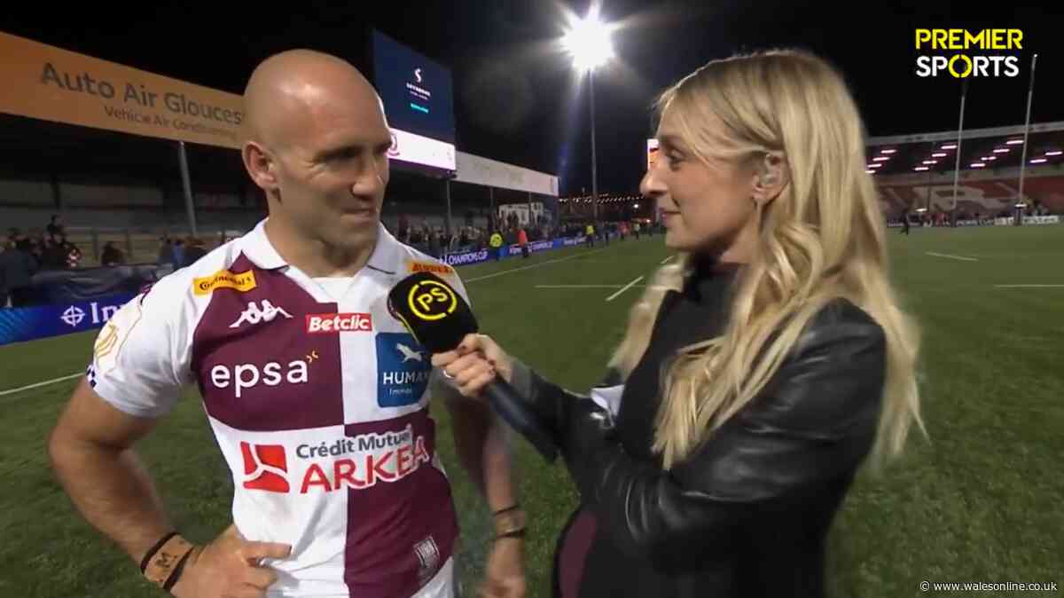 Welsh rugby presenter blows viewers away in live TV interview with French star