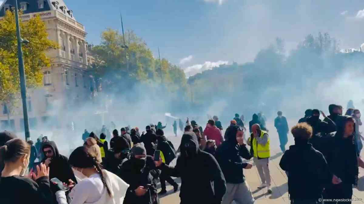 Beelden: traangas ingezet tijdens demonstraties Parijs
