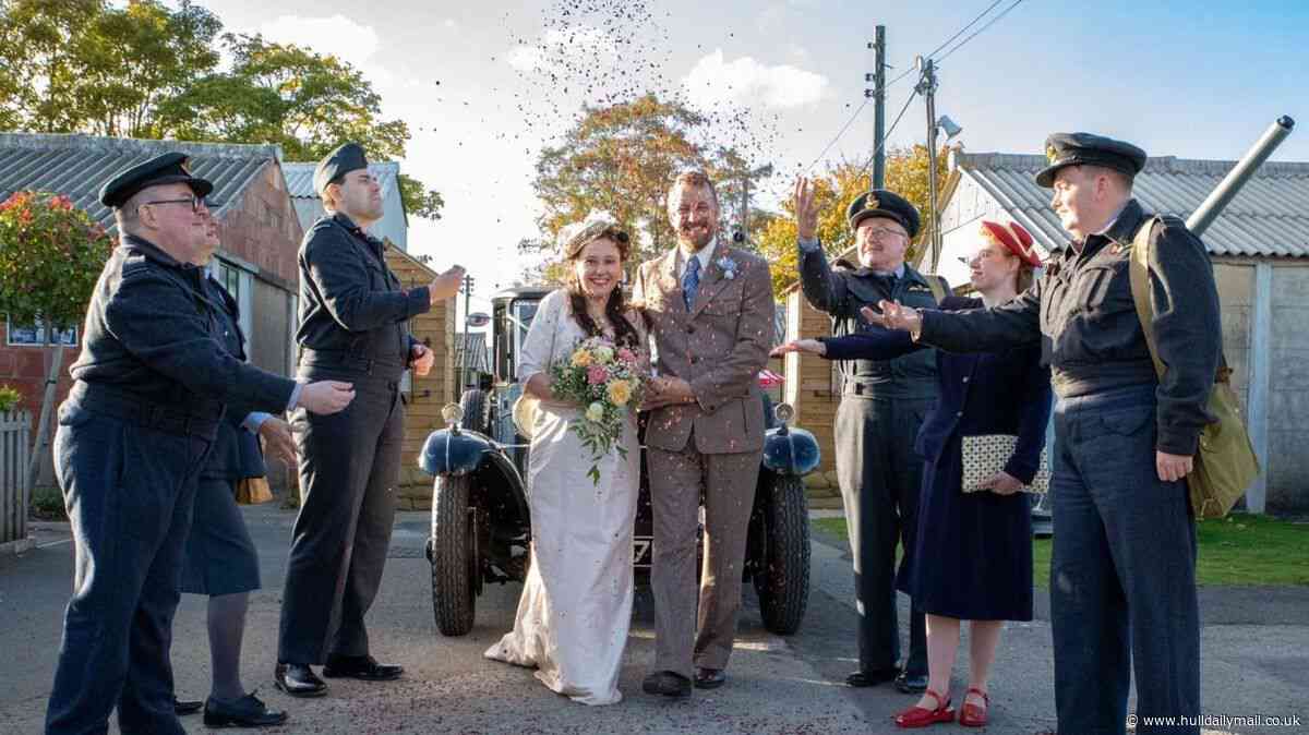 Couple win dream 1940s wedding at Eden Camp due to heart warming connection to armed forces