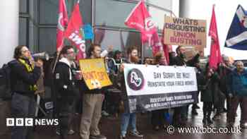 Sacked Grand Theft Auto workers protest as company bosses quizzed at tribunal