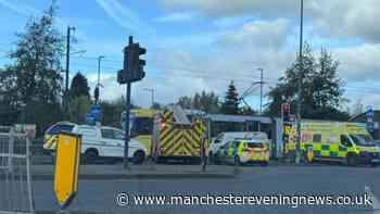 Elderly passenger injured as Metrolink tram and car smash into each other outside Ashton garden centre