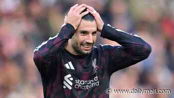 Liverpool suffer major blow as Dominik Szoboszlai is forced off just half-an-hour into his injury comeback at Brentford