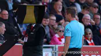 Liverpool endure chaotic end to first half as VAR intervenes twice and eight minutes added on