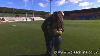 TV presenter hugs Sale boss as devastated players in tears after team-mate dies