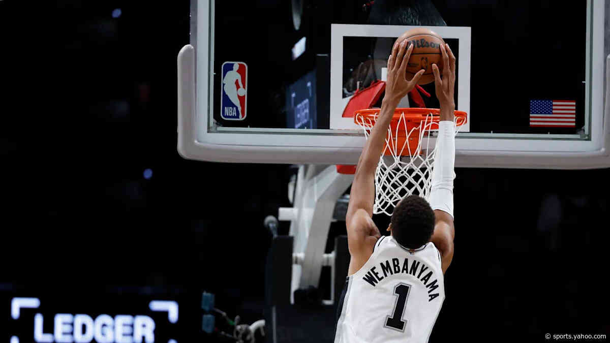 Think Wemby is ready for the season? Watch him throw off-the-backboard alley-oop to himself