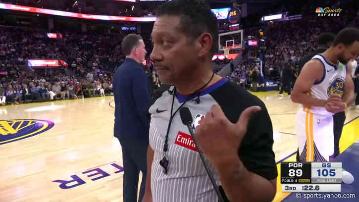 Bill Kennedy hilariously side-eyes Steph Curry's golf swing during replay ruling