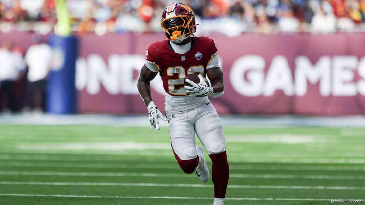 Commanders RB Croskey-Merritt out vs. 49ers with groin injury