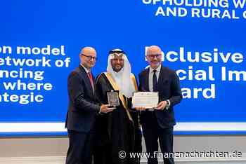 EQS-News: The Arab Gulf Programme for Development (AGFUND): AGFUND erhält internationale Auszeichnung für herausragende Leistungen im Bereich inklusives Bankwesen und soziale Wirkung