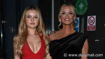 Kerry Katona's daughter Heidi, 19, steals the spotlight in a plunging scarlet gown as they attend Trauma charity ball in Manchester - after her influencer fame plans were revealed