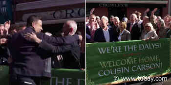 Carson Greeted In Ireland By Group of Dalys After Learning Details of His Family History From the 1800s