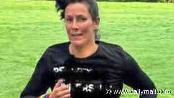 Tops worn by club trying to bar male-born racers in women's Parkrun are CENSORED by organisers in social media posts