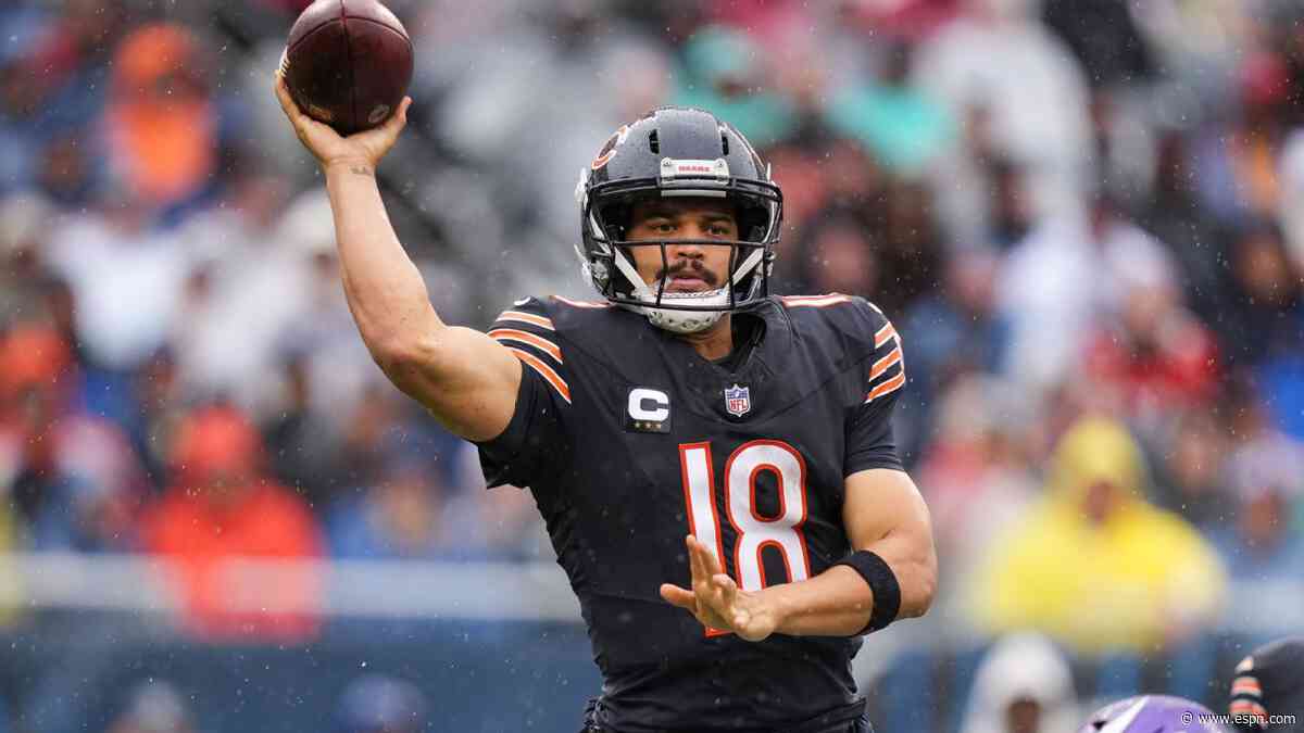 Inactives watch: Caleb Williams to play; Hurts, Jackson ruled out for Week 6