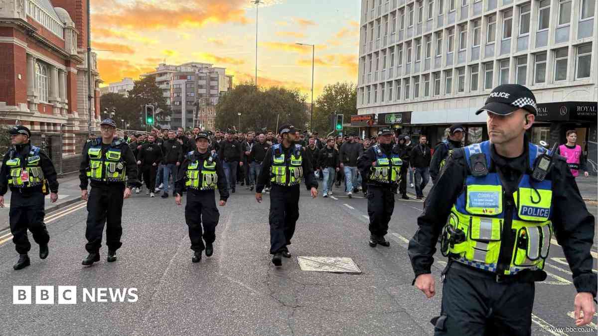 Visiting fans thanked by police after walk to game