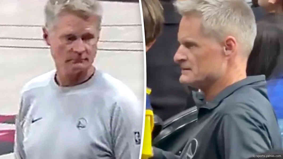 Warriors coach can’t believe his eyes as lookalike spotted in stands at preseason game